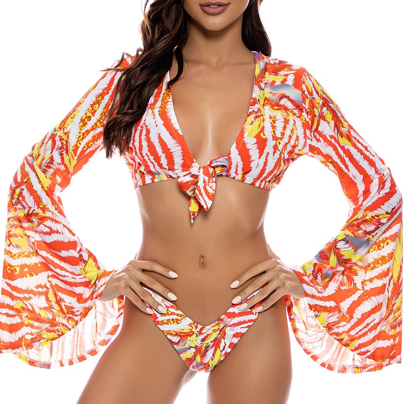 LOVE ME WILD – Bell Sleeve Crop Top