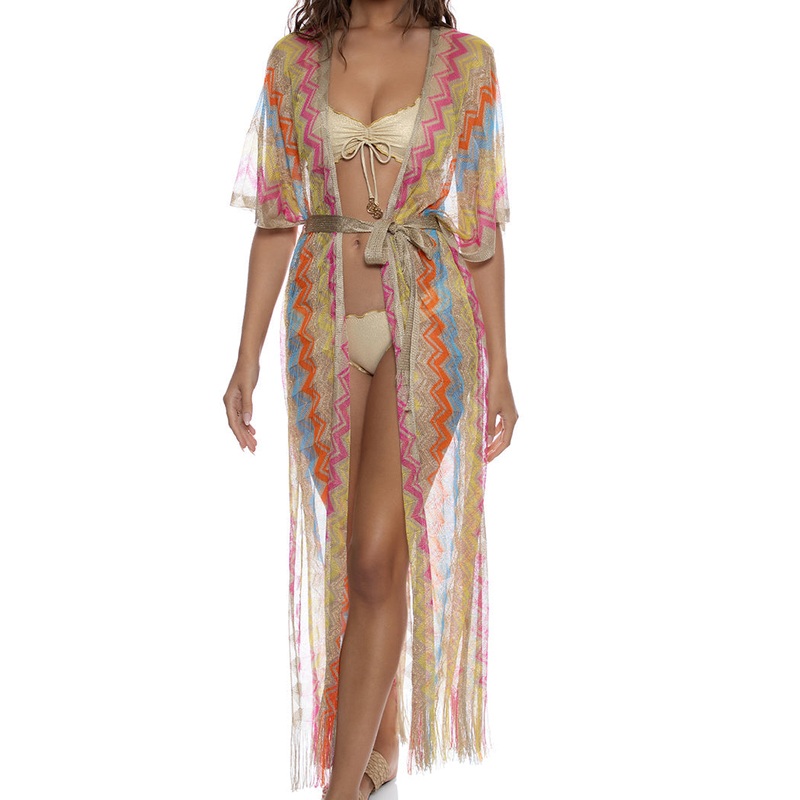 MIAMI ERA – Open Front Tie Long Poncho
