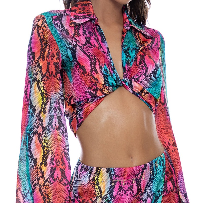 ELECTRIC SKIN – Cropped Tie Shirt