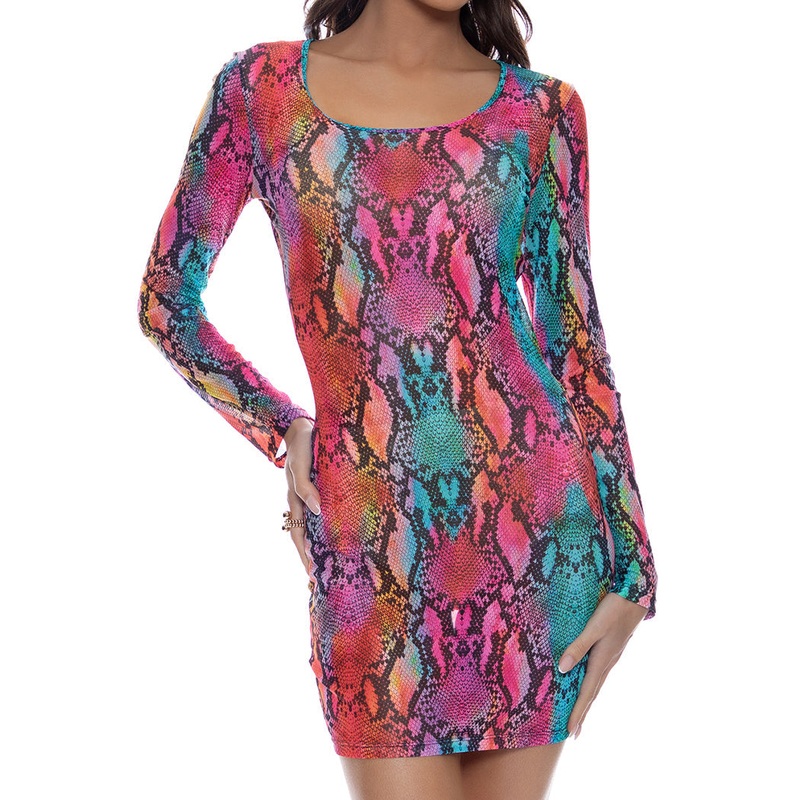ELECTRIC SKIN – Long Sleeve Mini Dress
