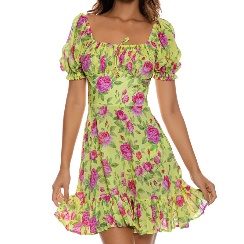 TI AMO – Ruched Square NecklineDress