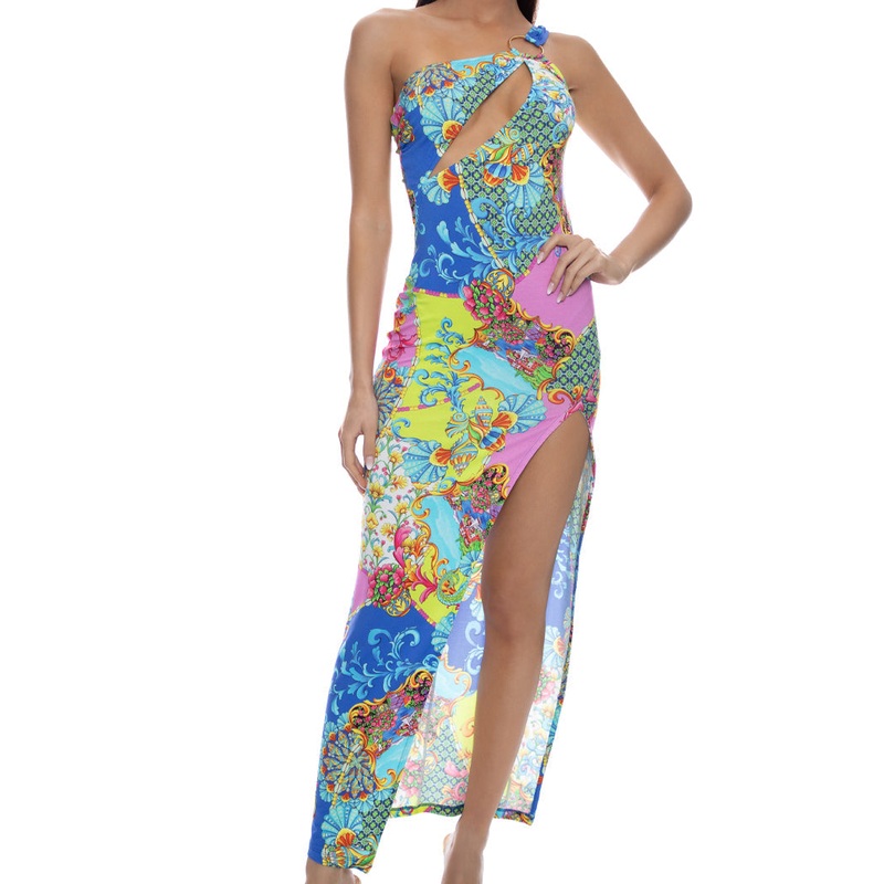 LA COSTA – Asymmetrical Cut Out Maxi Dress