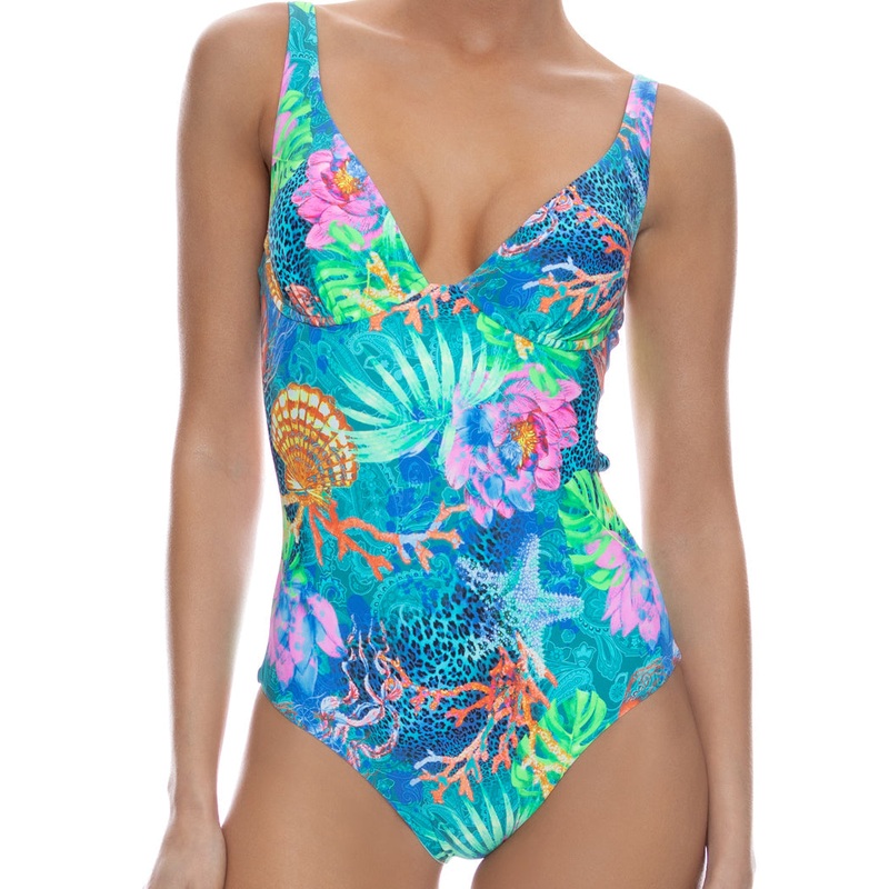 TROPICAL SIREN – Underwire Plunge One Piece
