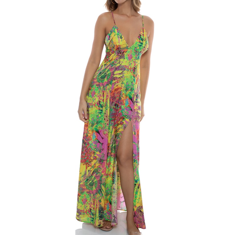 VICE CITY – Bralette Side Slit Maxi Dress
