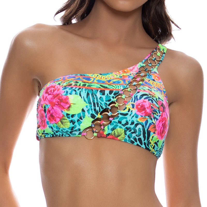 WILD BLOOMS – Asymmetric Ring Chain Cut Out Top