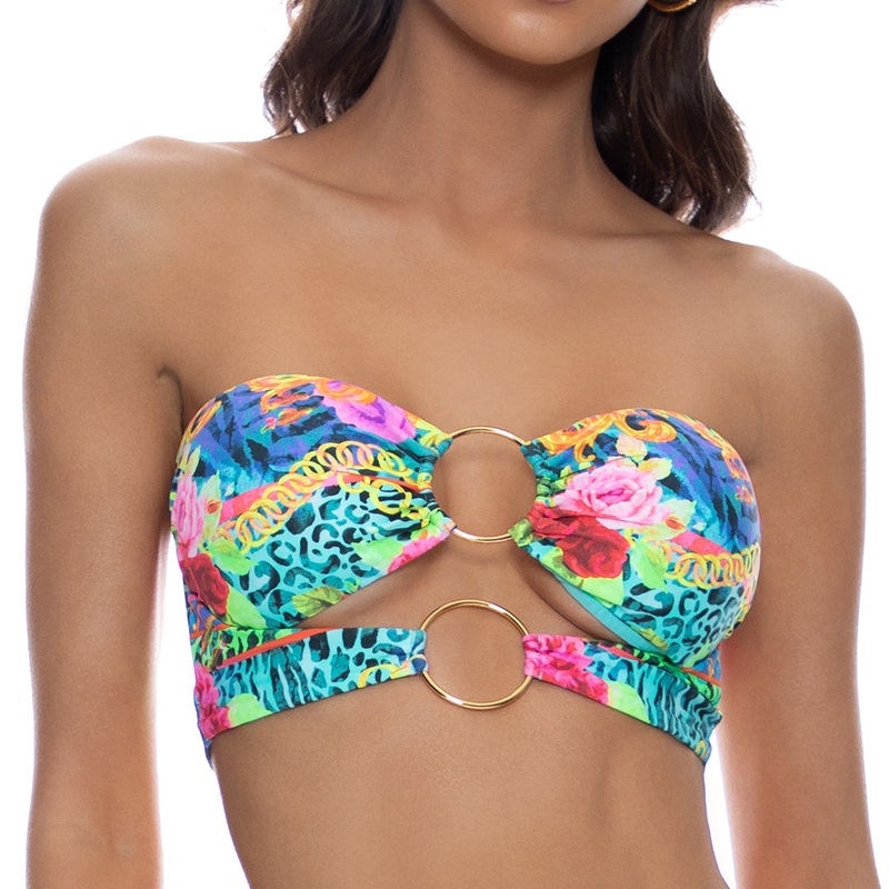 WILD BLOOMS – Double Loop Bandeau Crop Top