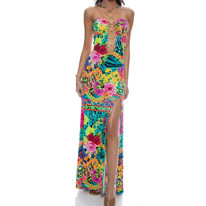 WILD BLOOMS – Halter Ring Long Dress