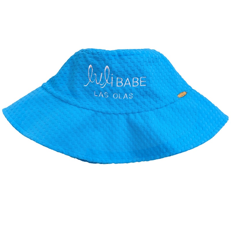 BEACH FUZZ –  Embroidered Wide Brim Bucket Hat