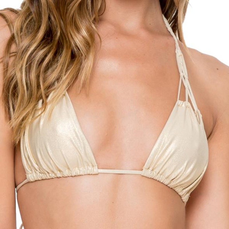 COSITA BUENA – Zig Zag Knotted Cut Out Triangle Top