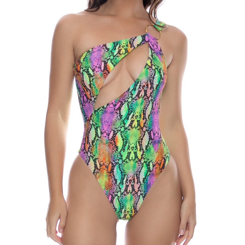ELECTRIC SKIN – Asymmetrical Cut Out Ring Bodysuit