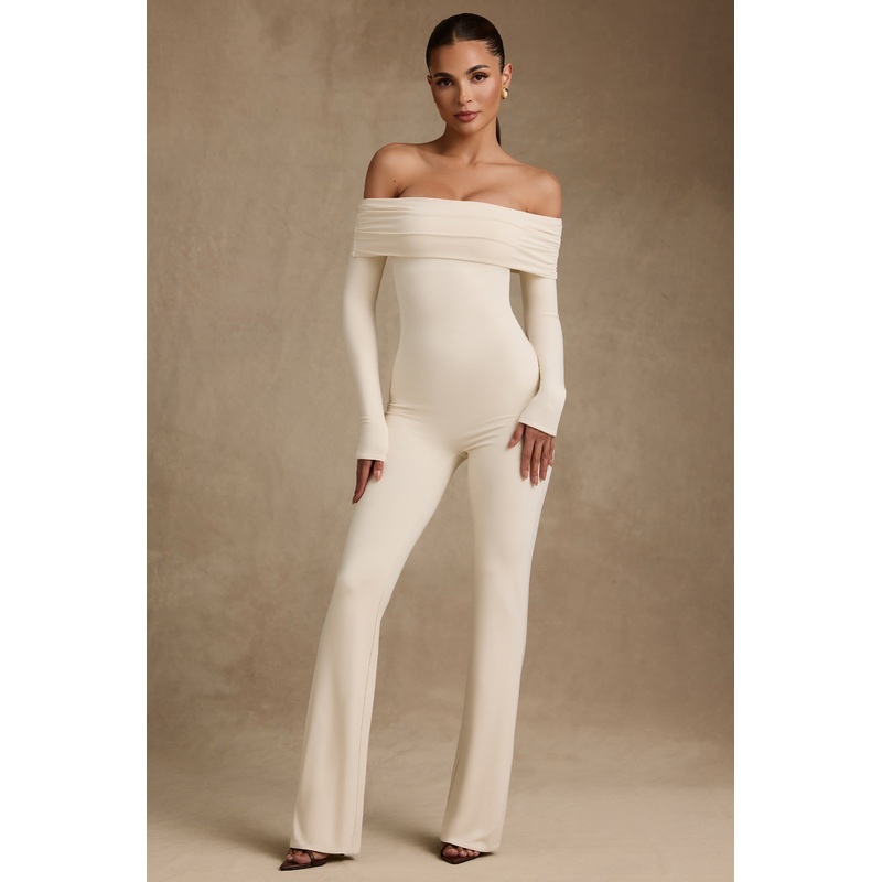 Modal Off-Shoulder Jumpsuit in Ivory