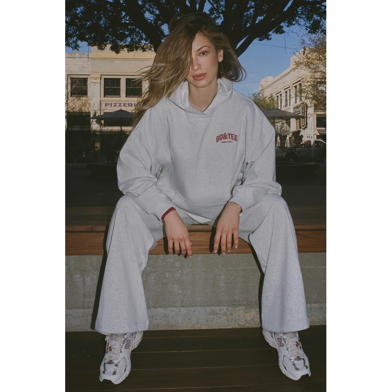 Oversized Hoodie in Grey Marl