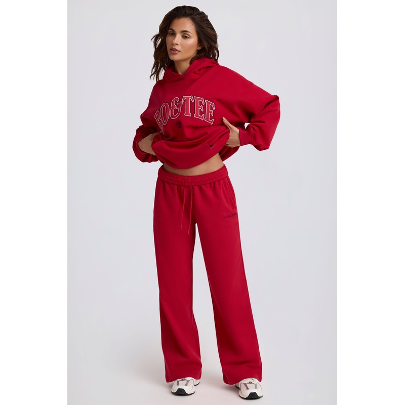 Oversized Hoodie in Hot Red