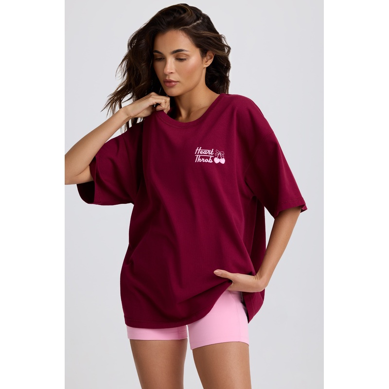 Oversized T-Shirt in Burgundy