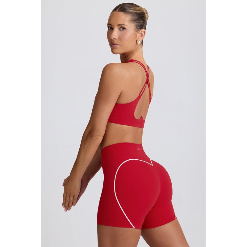 Soft Active Mini Shorts in Hot Red