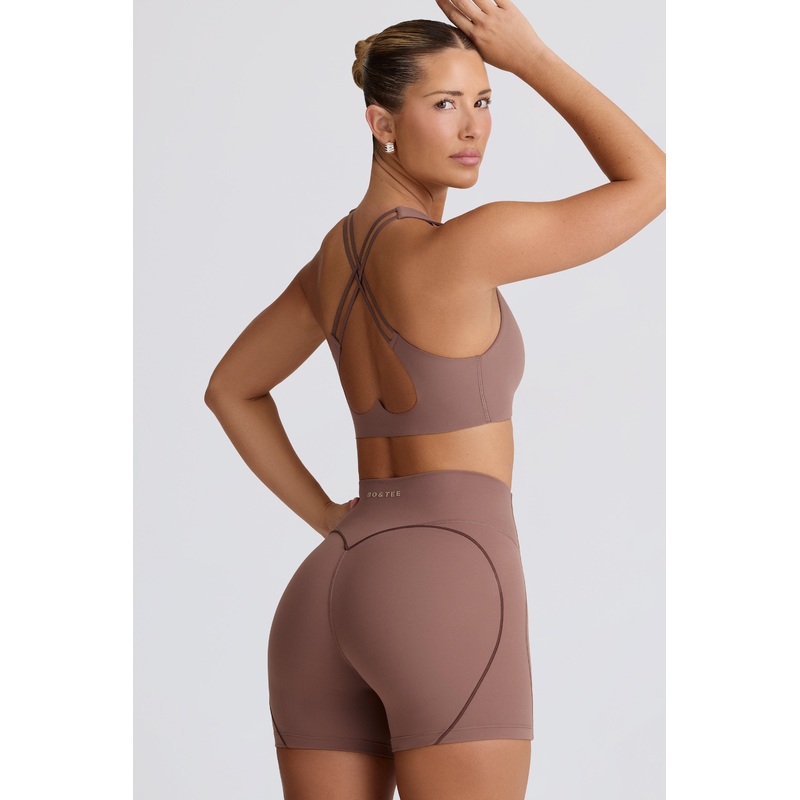 Soft Active Mini Shorts in Mocha