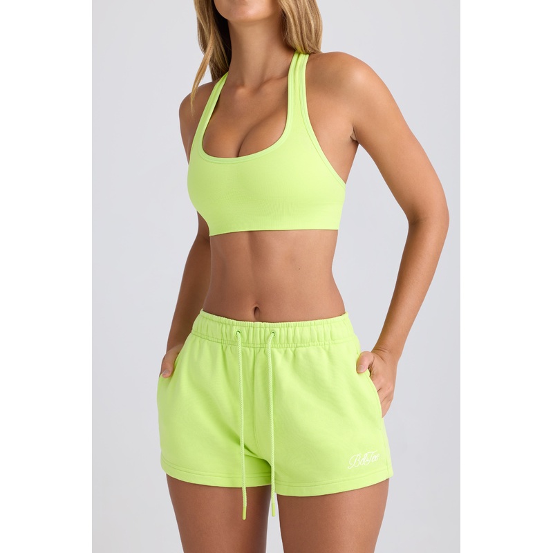 Mid-Rise Sweat Shorts in Key Lime