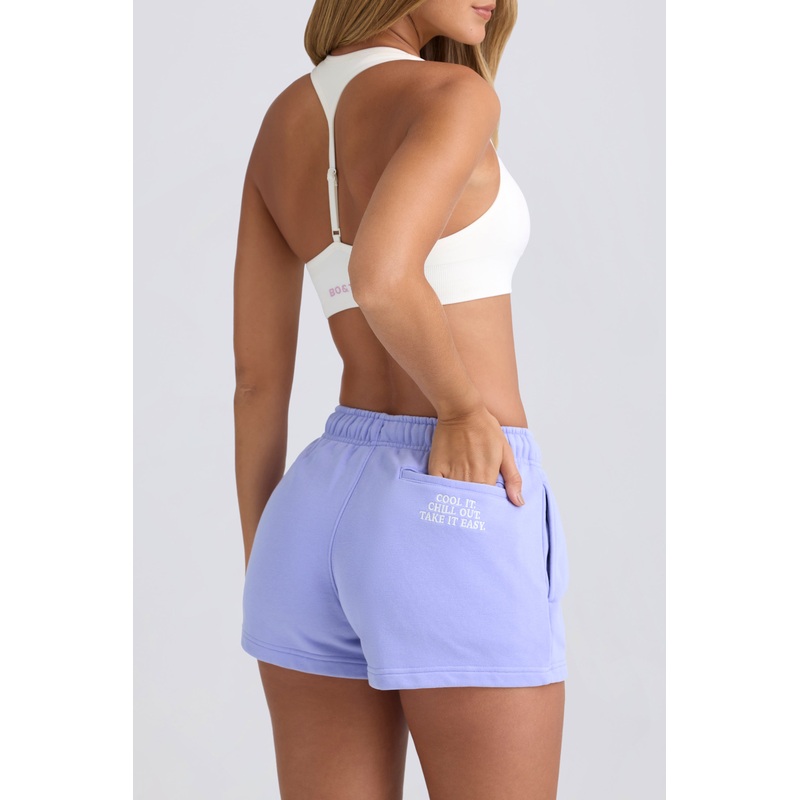 Mid-Rise Sweat Shorts in Periwinkle