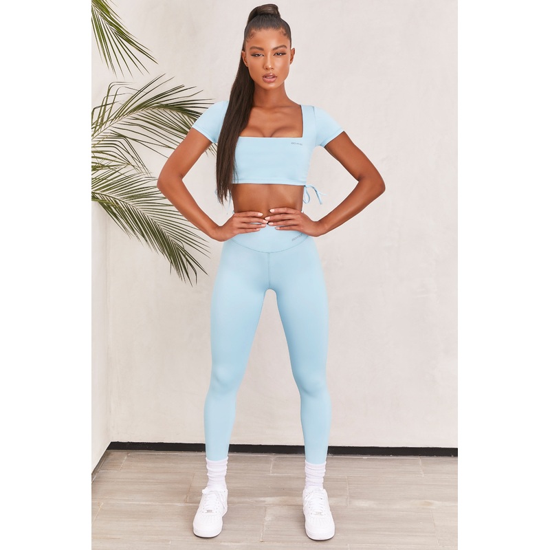 Slinky Crop Top in Ice Blue
