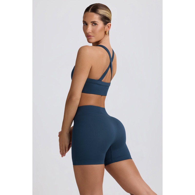 Super Sculpt Seamless Mini Shorts in Blue