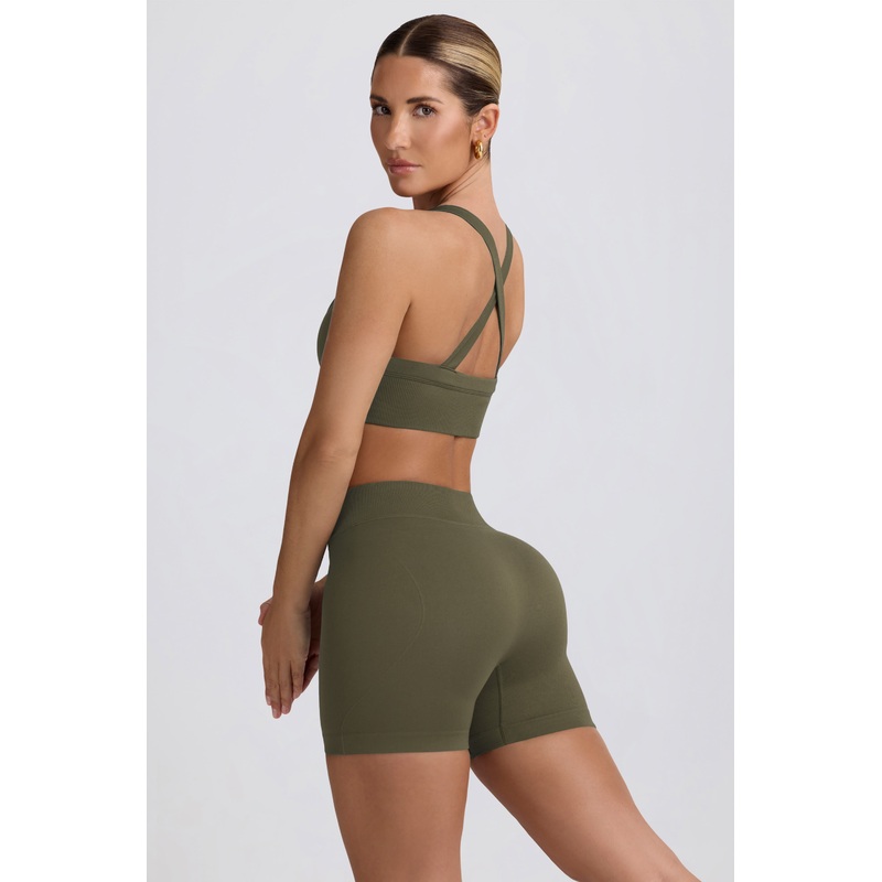 Super Sculpt Seamless Mini Shorts in Light Green