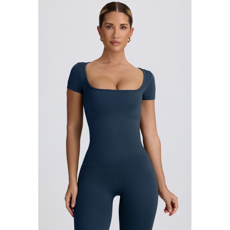 Super Sculpt Seamless T-Shirt in Blue