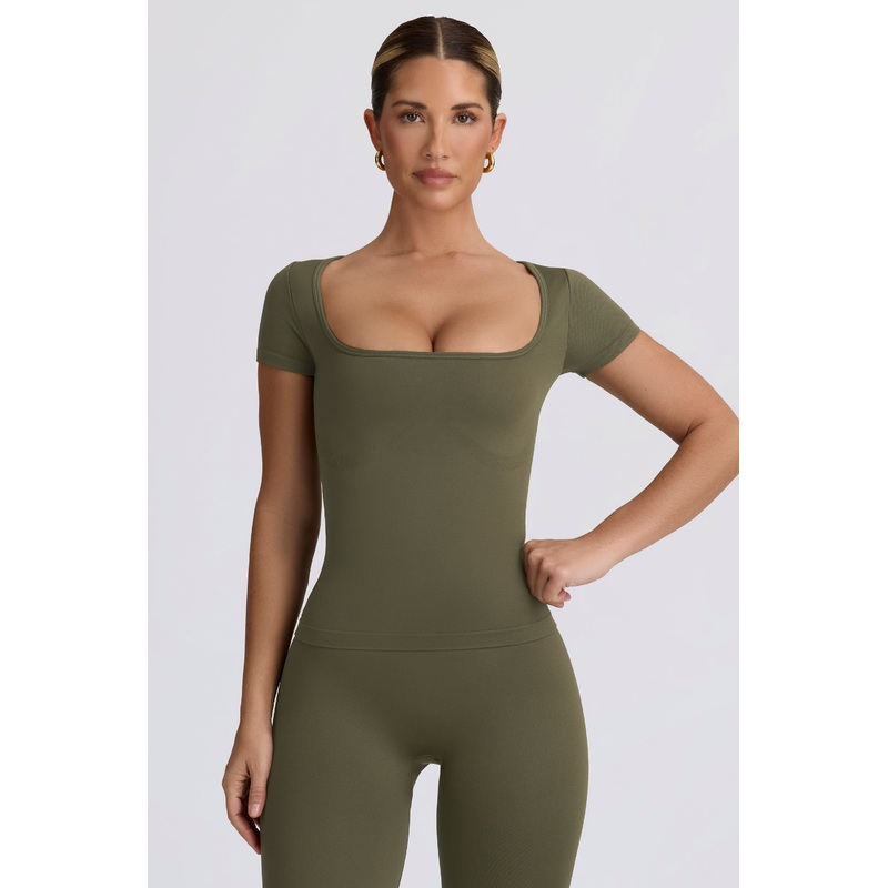 Super Sculpt Seamless T-Shirt in Light Green