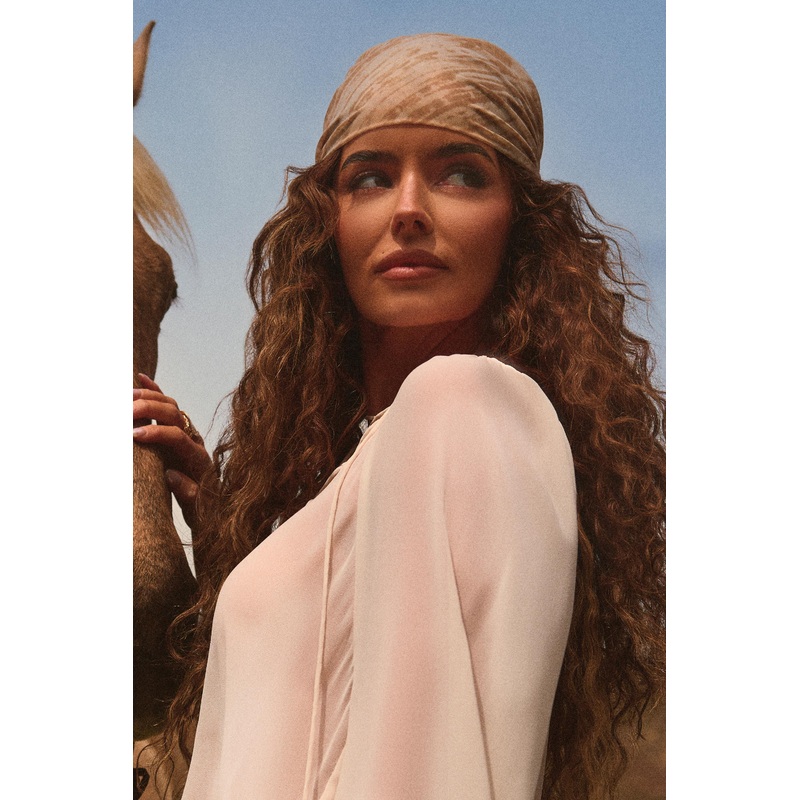 Headscarf in Tan Print