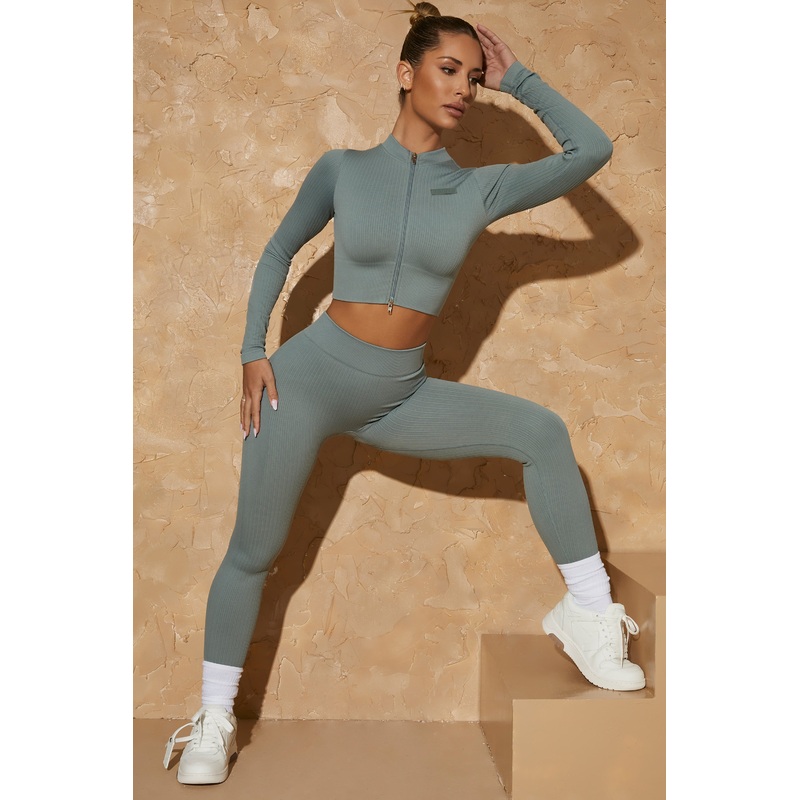 Seamless Leggings in Lead Blue