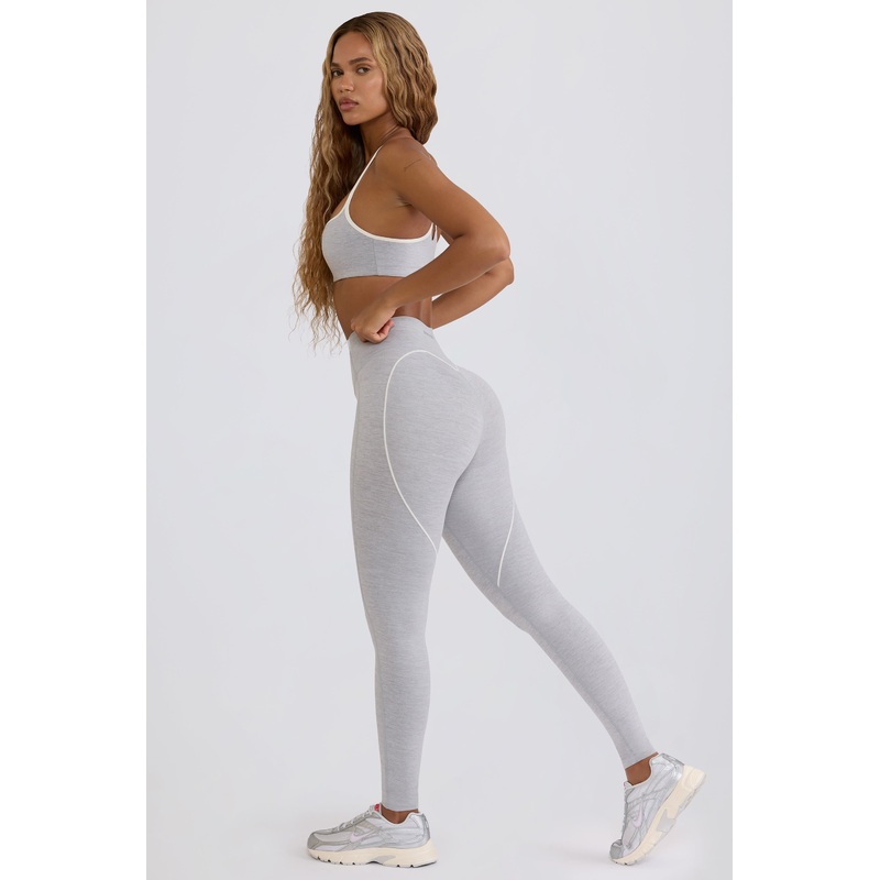 Soft Active Mid-Rise Leggings in Grey Marl