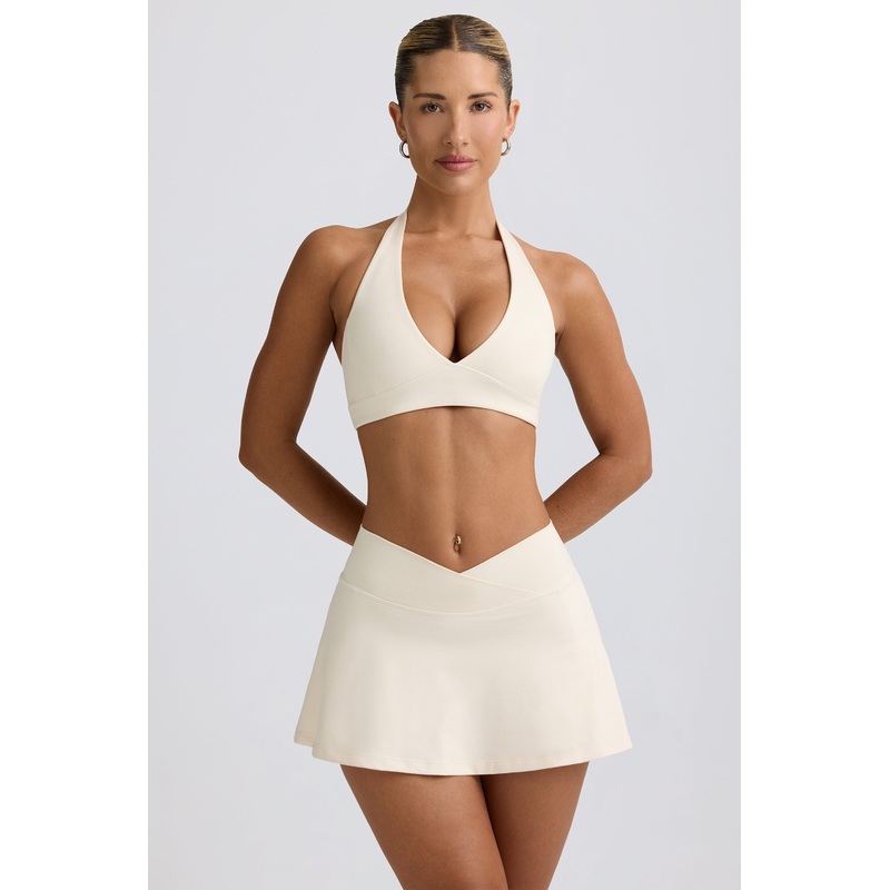 Crossover Mini Skort in Ivory Marl