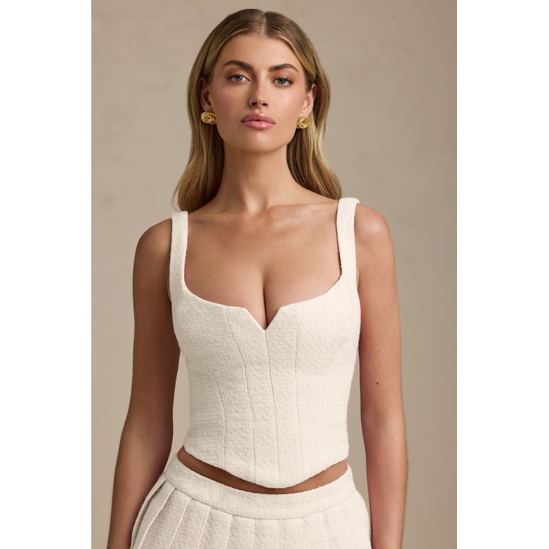 Lace-Up Corset Top in Ivory