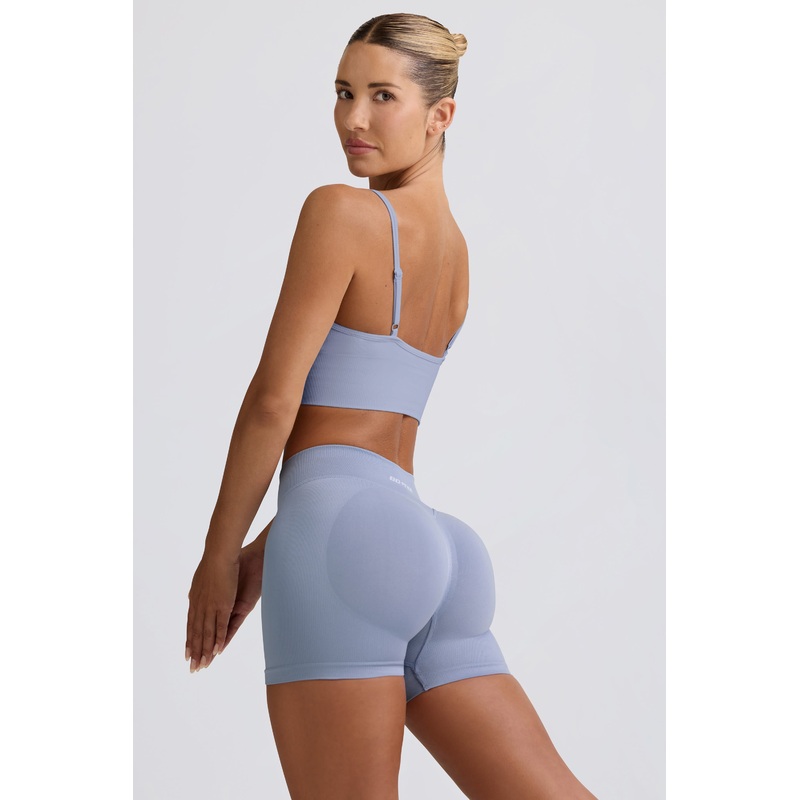 Define Luxe Mini Shorts in Blue Grey