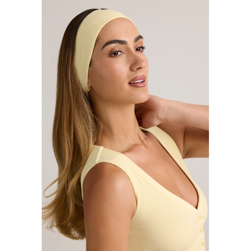 Modal Ribbed Headband in Buttercream Yellow