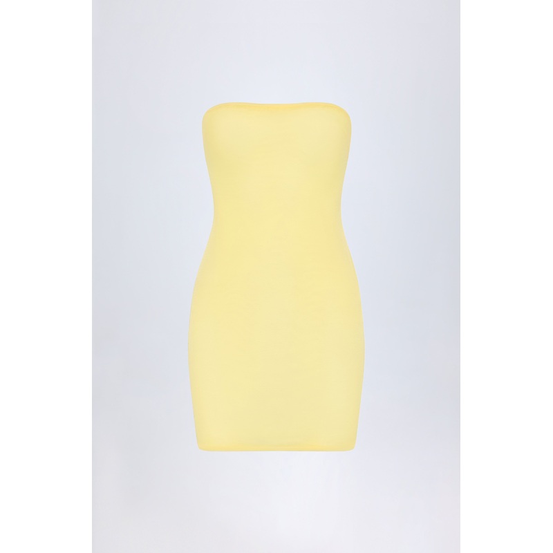 Soft Mesh Mini Slip Dress in Yellow
