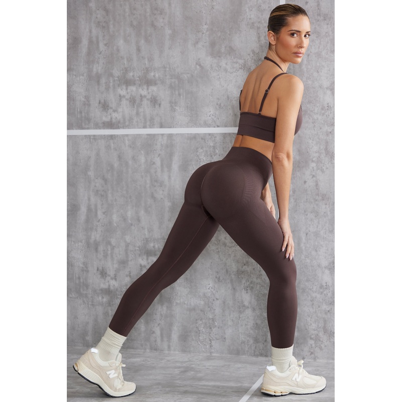 High Waist Seamless Leggings in Brown