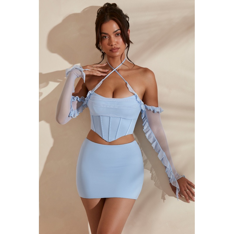 Micro Mini Skirt in Light Blue