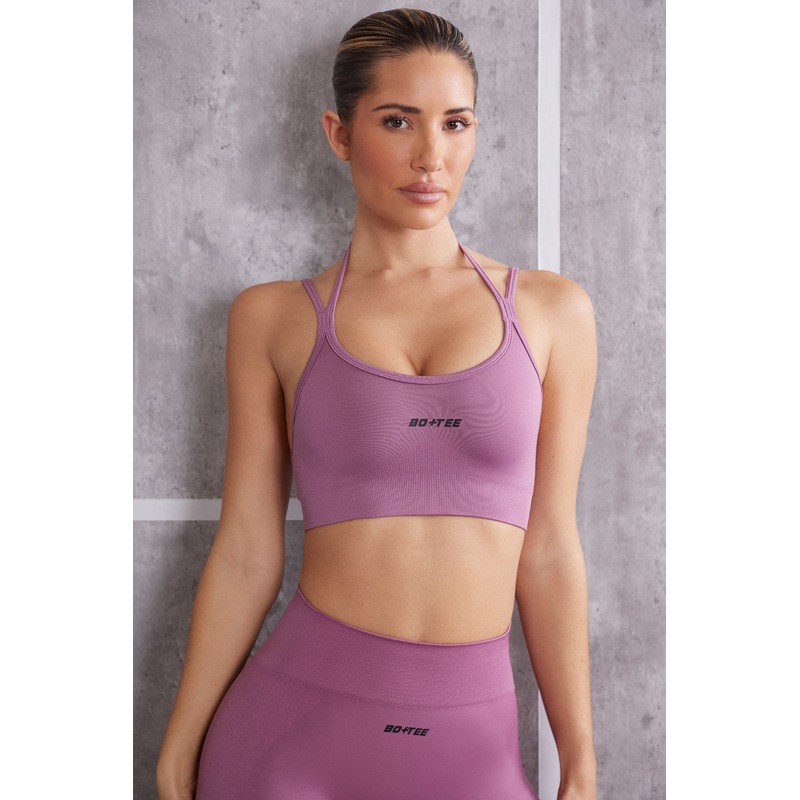 Scoop Neck Sports Bra in Mauve