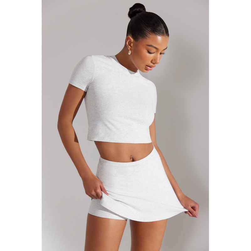 A-Line Mini Skort in Heather Grey