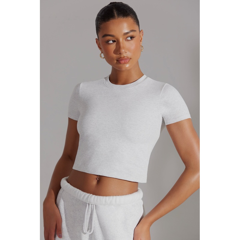 Cap Sleeve Baby Tee in Heather Grey