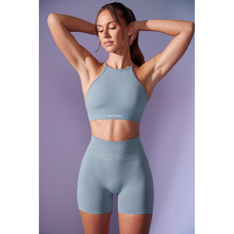 High Waist Define Luxe Mini Shorts in Denim Blue