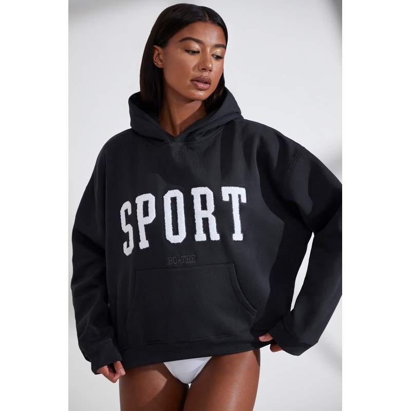 Oversized Hooded Sweatshirt in Black