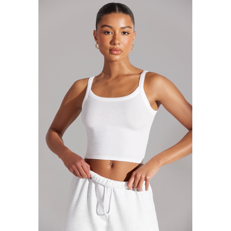 Soft Rib Tank Top in White