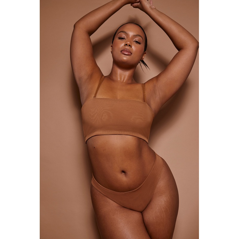Soft Mesh Brief in Almond