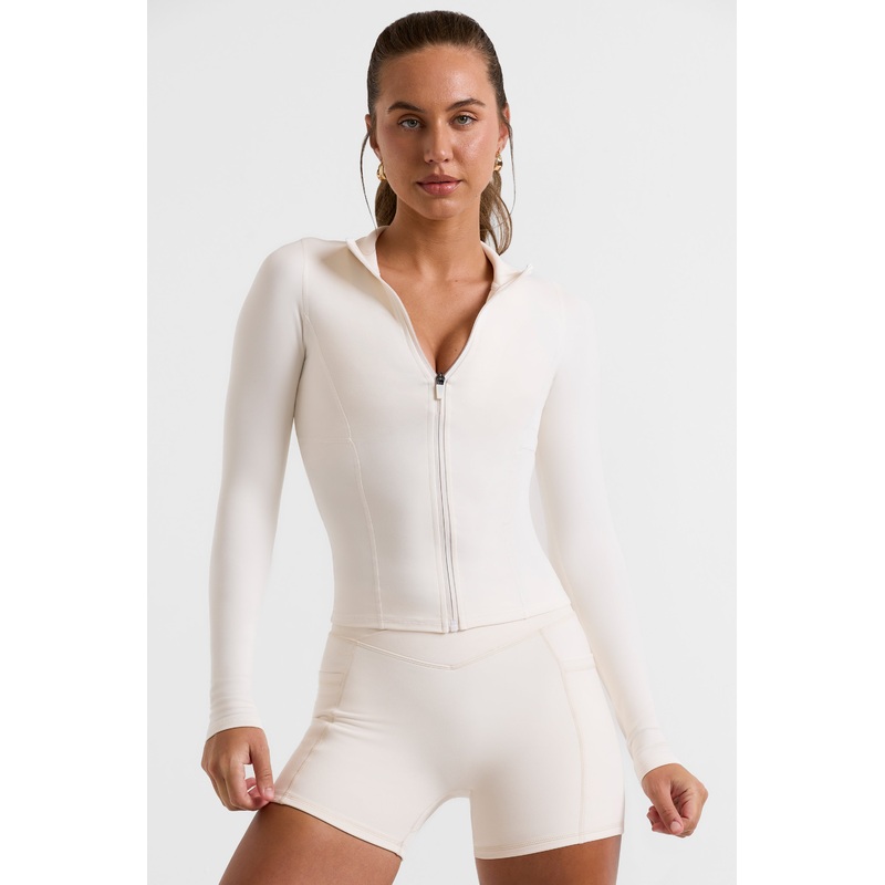 Zip Up Jacket in White