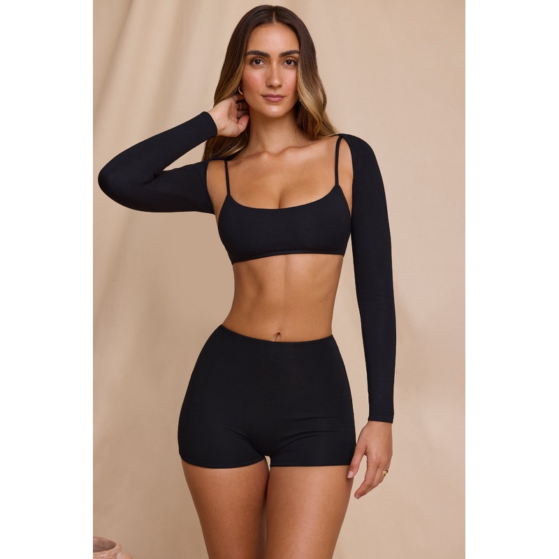 Long Sleeve Shrug in Black