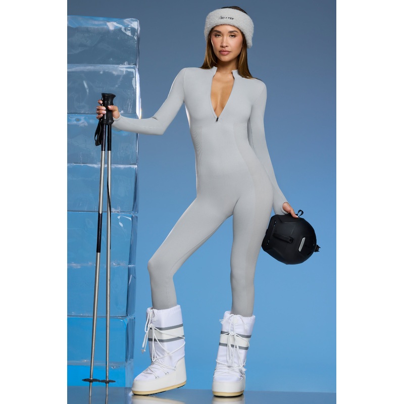 Super Sculpt Base Layer Jumpsuit in Light Grey