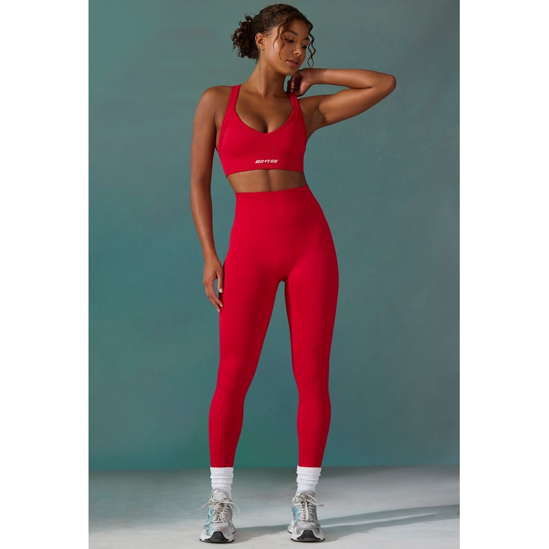 Super Sculpt Seamless Leggings in Tango Red