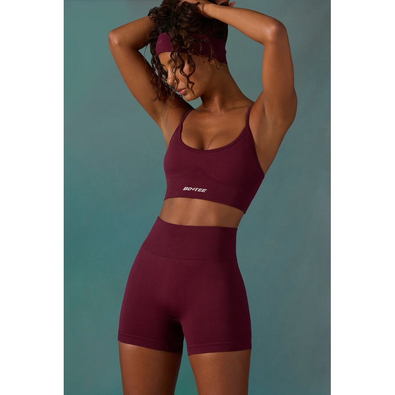 Super Sculpt Seamless Mini Shorts in Plum