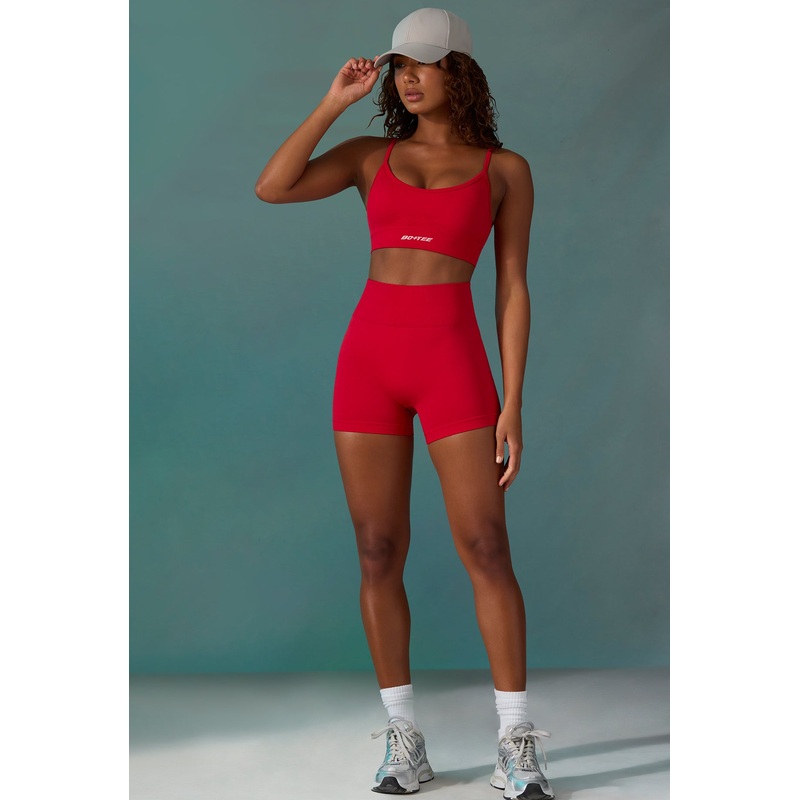 Super Sculpt Seamless Mini Shorts in Tango Red